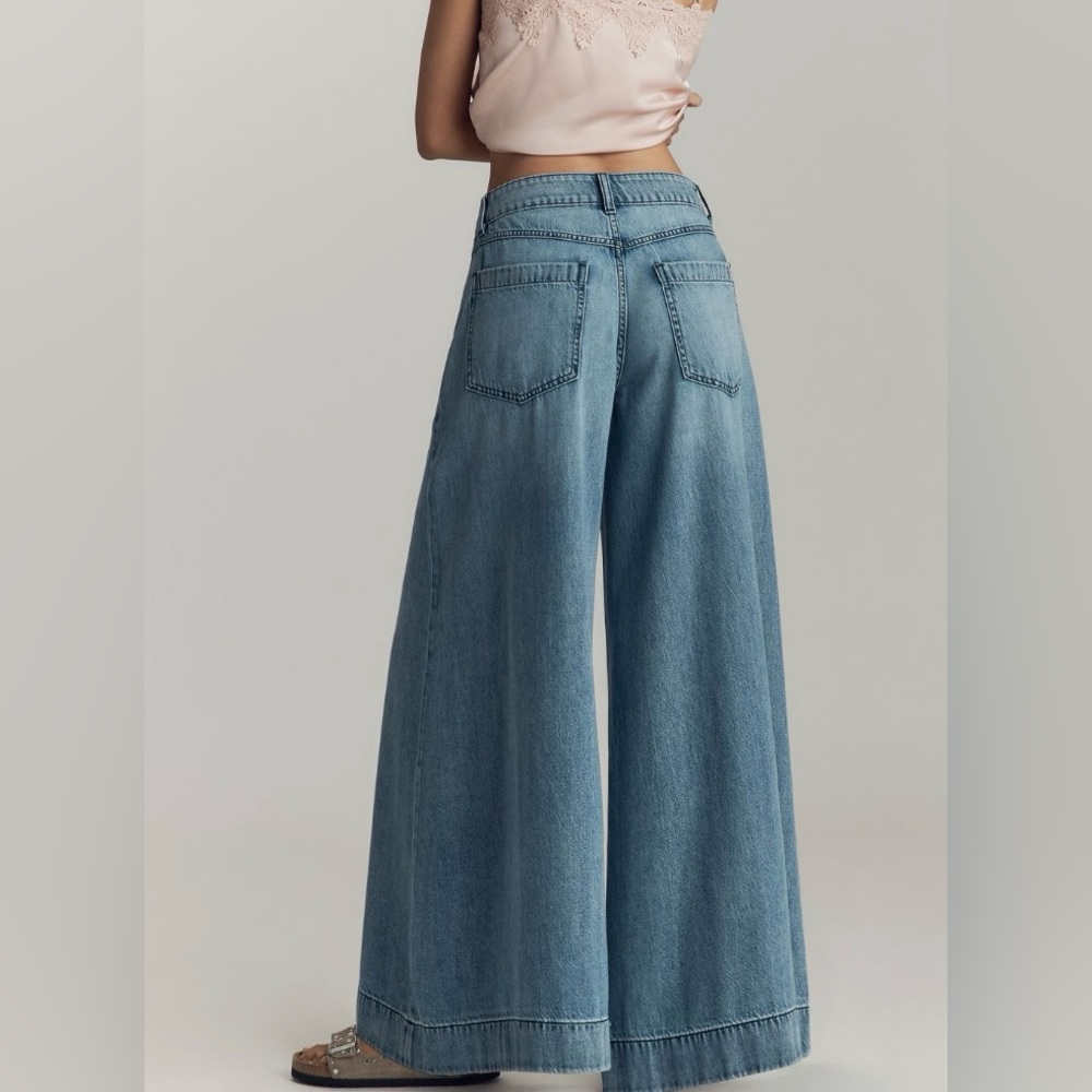 Pilcro Wide-Leg Blue Denim Jeans - Picture 2 of 8
